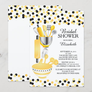 Modern Confetti Kitchen Inbjudningskort för möhipp