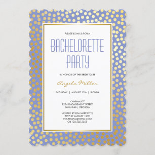 Modern Confetti Polka dots Lavender och Guld Inbjudningar
