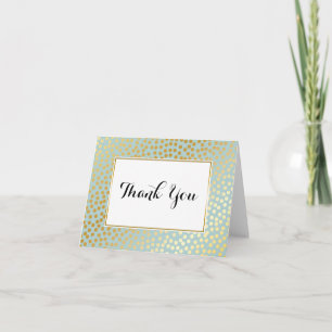 Modern Confetti Polka dots Mönster Mint och Guld Tack Kort