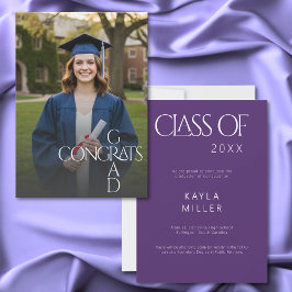 Modern Congrats Grad Graduation Photo Announcement