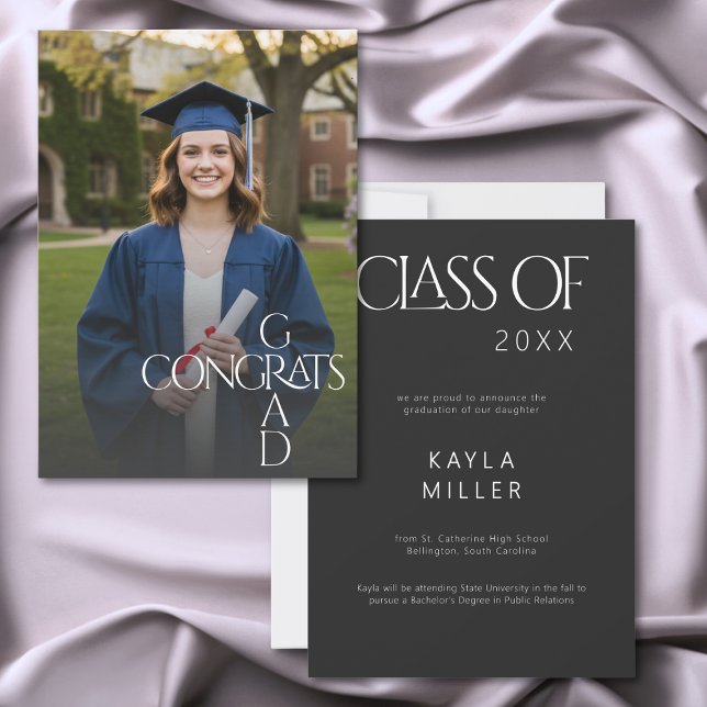 Modern Congrats Grad Graduation Photo Announcement (Skapare uppladdad)
