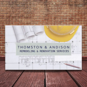 Modern Construction Architect Builder-entreprenör Visitkort