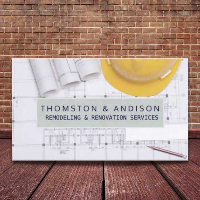 Modern Construction Architect Builder-entreprenör Visitkort (Modern Construction Architect Builder Contractor Business Card)