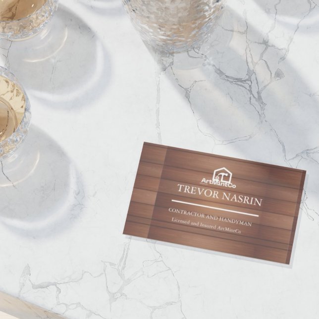 Modern Construction Handyman Carpenter Tools Wood  Visitkort (Skapare uppladdad)