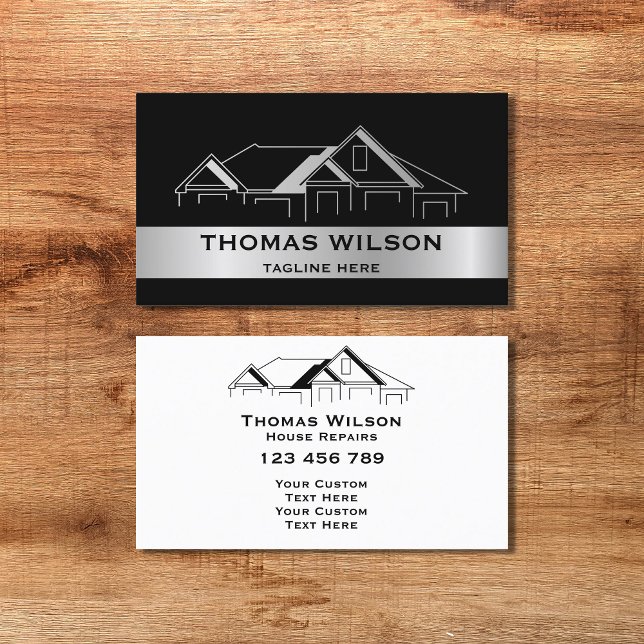 Modern Construction Handyman Carpenter Verktyg Bus Visitkort (MODERN ROOF LOGO)