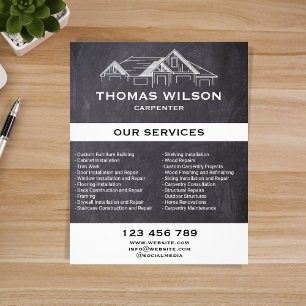 Modern Construction Handyman Carpenter Verktyg Flygblad