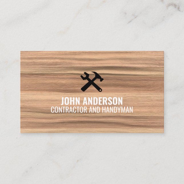 Modern Construction Handyman Contractor Renovation Visitkort (Framsida)