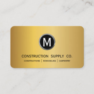 Modern Construction Monogram LOGOTYP Black Guld Me Visitkort
