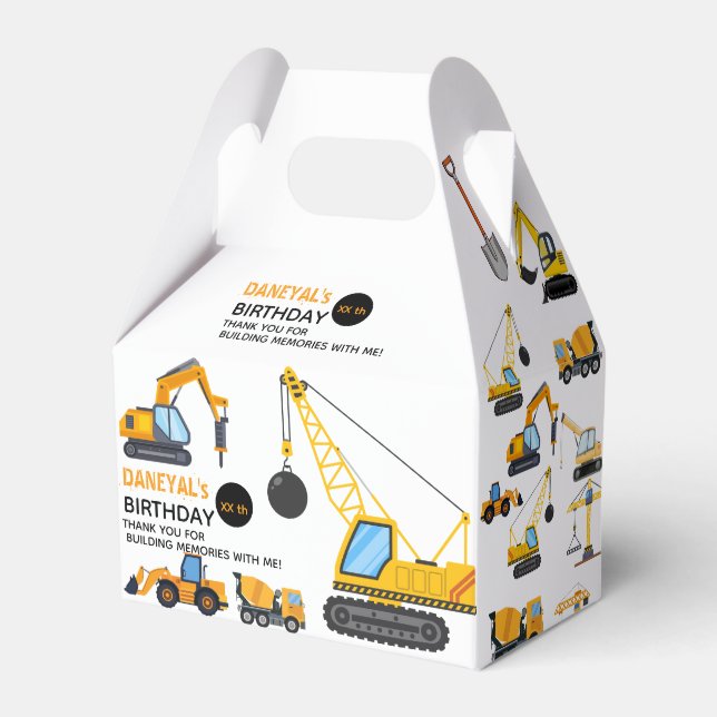 Modern Construction Simple Kid's Birthday Presentaskar (Framsidan Sidan)