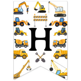 Modern Construction Simple Kid's Birthday Vimplar