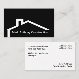 Modern Construction Tak Emblem Visitkort