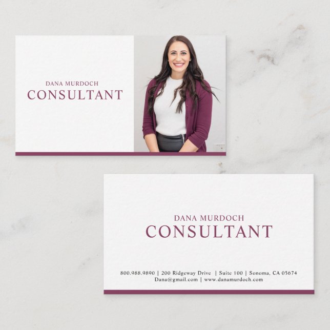 Modern Consultant Professional Photo Visitkort (Fram/baksida)