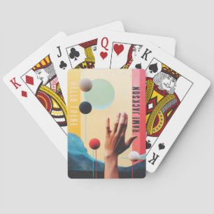 Modern Contemporary Abstrakt Colorful Namn Casinokort