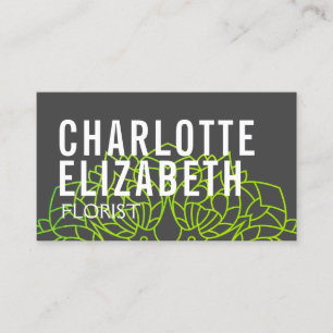 Modern Contemporary Abstrakt Flower Florist Visitkort