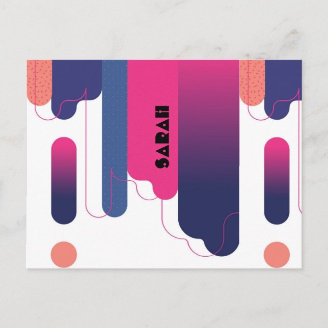 modern contemporary Arch Line art minimal vykort (Framsida)