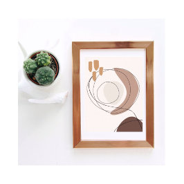 Modern Contemporary Art i Neutralt Shades Poster