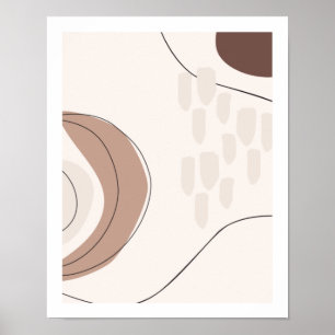 Modern Contemporary Art Neutralt-skuggor i mitten Poster