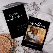 Modern Contemporary Black and White Bröllop