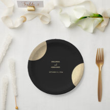 Modern Contemporary Black & Guld Abstrakt Bröllop