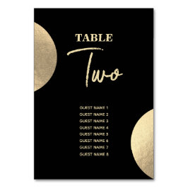 Modern Contemporary Black & Guld Abstrakt Bröllop Bordsnummer