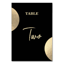 Modern Contemporary Black & Guld Abstrakt Bröllop Bordsnummer