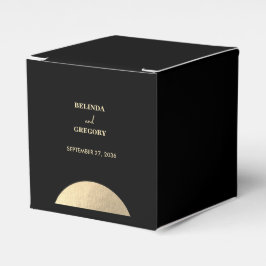 Modern Contemporary Black & Guld Abstrakt Bröllop Presentaskar