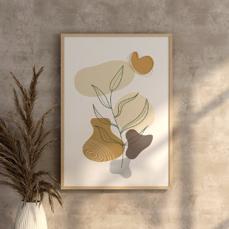 Modern contemporary boho chic abstrakt art Wall Poster