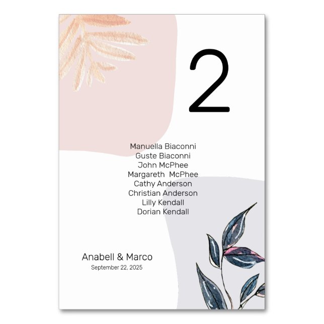 Modern Contemporary Bordsnummer Card (Framsidan)