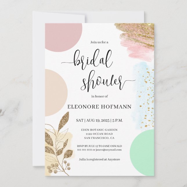 Modern Contemporary Bridal Shower Invitation Inbjudningar (Framsida)