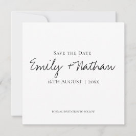 Modern Contemporary Classic Black White Bröllop Spara Datumet