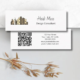 Modern Contemporary Design Consultant QR code  Mini Visitkort