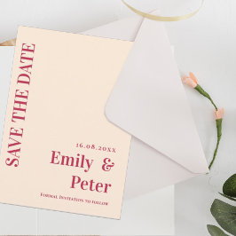 Modern Contemporary Elegant minimalistisk Bröllop Spara Datumet