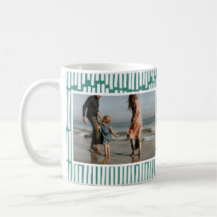Modern contemporary för minimal grafik med 2 grönt kaffemugg