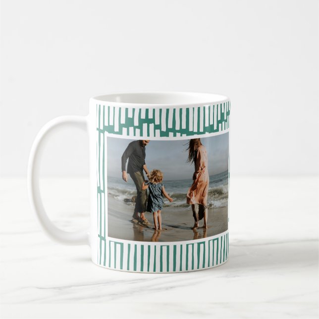 Modern contemporary för minimal grafik med 2 grönt kaffemugg (Vänster)
