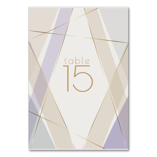 Modern Contemporary Geometric Mushroom Violet Bordsnummer (Framsidan)