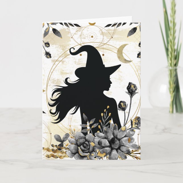 Modern contemporary Halloween-häxa 3 Kort (Framsida)