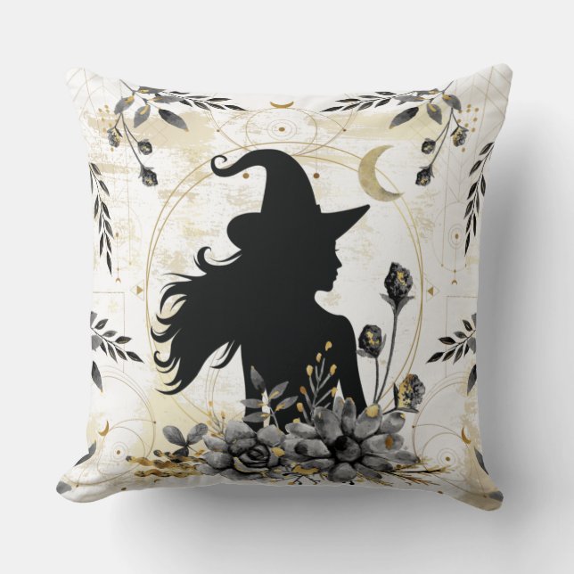 Modern contemporary Halloween häxa 3 Kudde (Framsida)