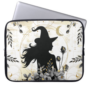 Modern contemporary Halloween-häxa 3 Laptop Fodral