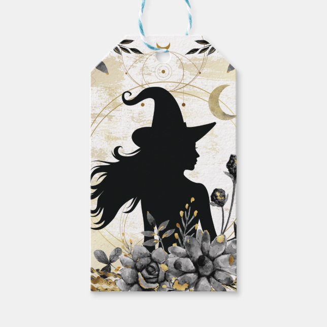 Modern contemporary Halloween-häxa 3 Presentetikett (Framsidan)