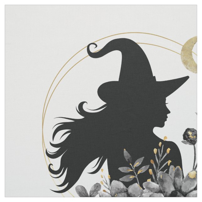 Modern contemporary Halloween-häxa Tyg (Provkarta)