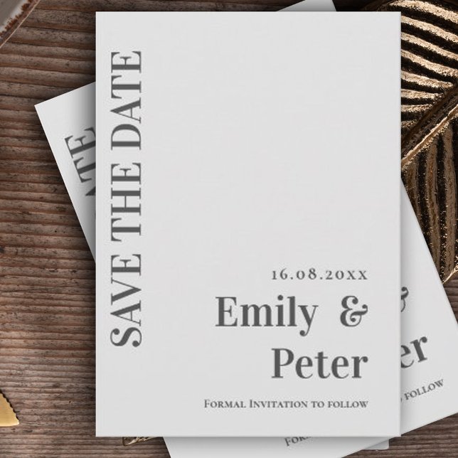 Modern Contemporary - minimalistiskt Elegant bröll Spara Datumet (Skapare uppladdad)