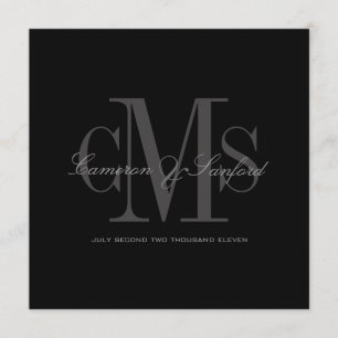 Modern+Contemporary Monogram/DIY Färger Inbjudningar