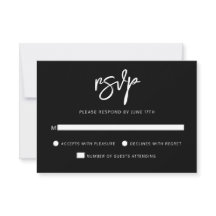 Modern Contemporary Script Black White Bröllop