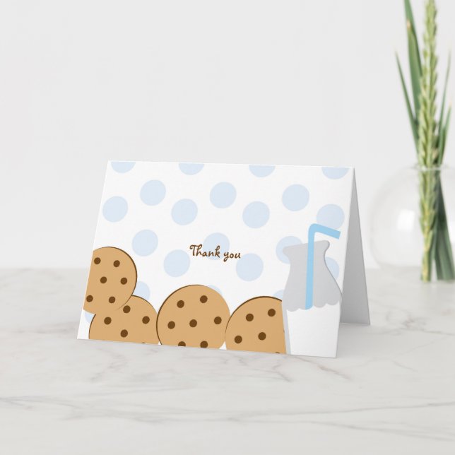 Modern cookies och Mjölk Tackkort-kort Tack Kort (Framsida)