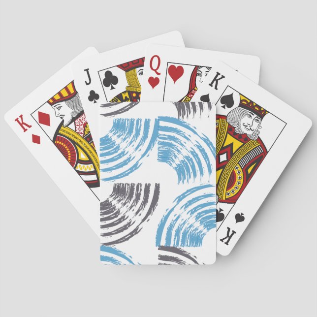 Modern, cool, trendy blue abstract brush strokes casinokort (Baksidan)