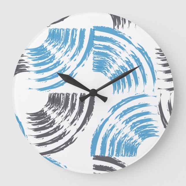 Modern, cool, trendy blue abstract brush strokes stor klocka (Framsida)