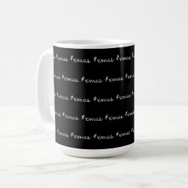 Modern Cool XMAS Svart och vit mönster Kaffemugg