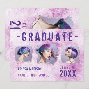 Modern Coola 4 Lila Grad för foto-Dubbla vid Rosa Meddelande