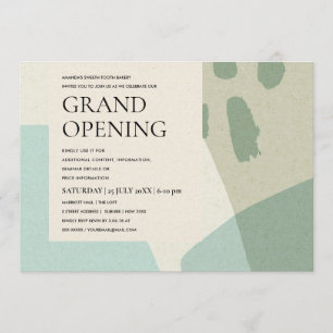 MODERN COOLA ABSTRAKT ART AQUA BLUE GRAND OPENING INBJUDNINGAR