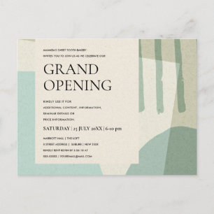 MODERN COOLA ABSTRAKT ART AQUA BLUE GRAND OPENING MEDDELANDE VYKORT